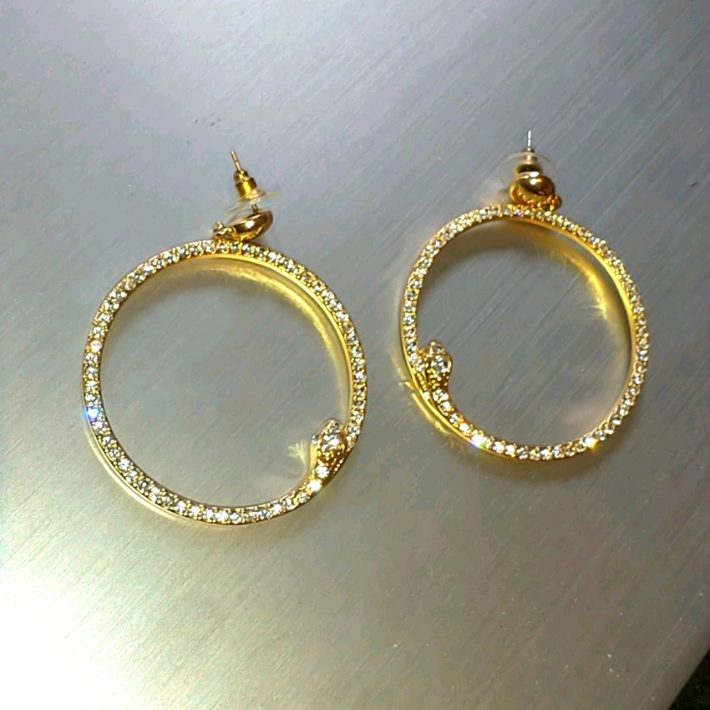 Gold snake earrings